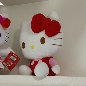 Hello Kitty White Plush with Red Bow and Pink Accents